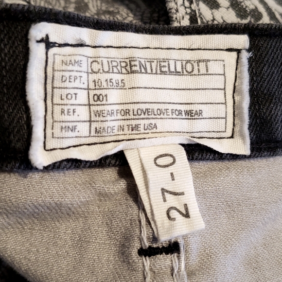 CURRENT ELLIOTT New Jeans Ankle Skinny Light Grey Black Lace Floral Women's HPπ - Picture 13 of 17